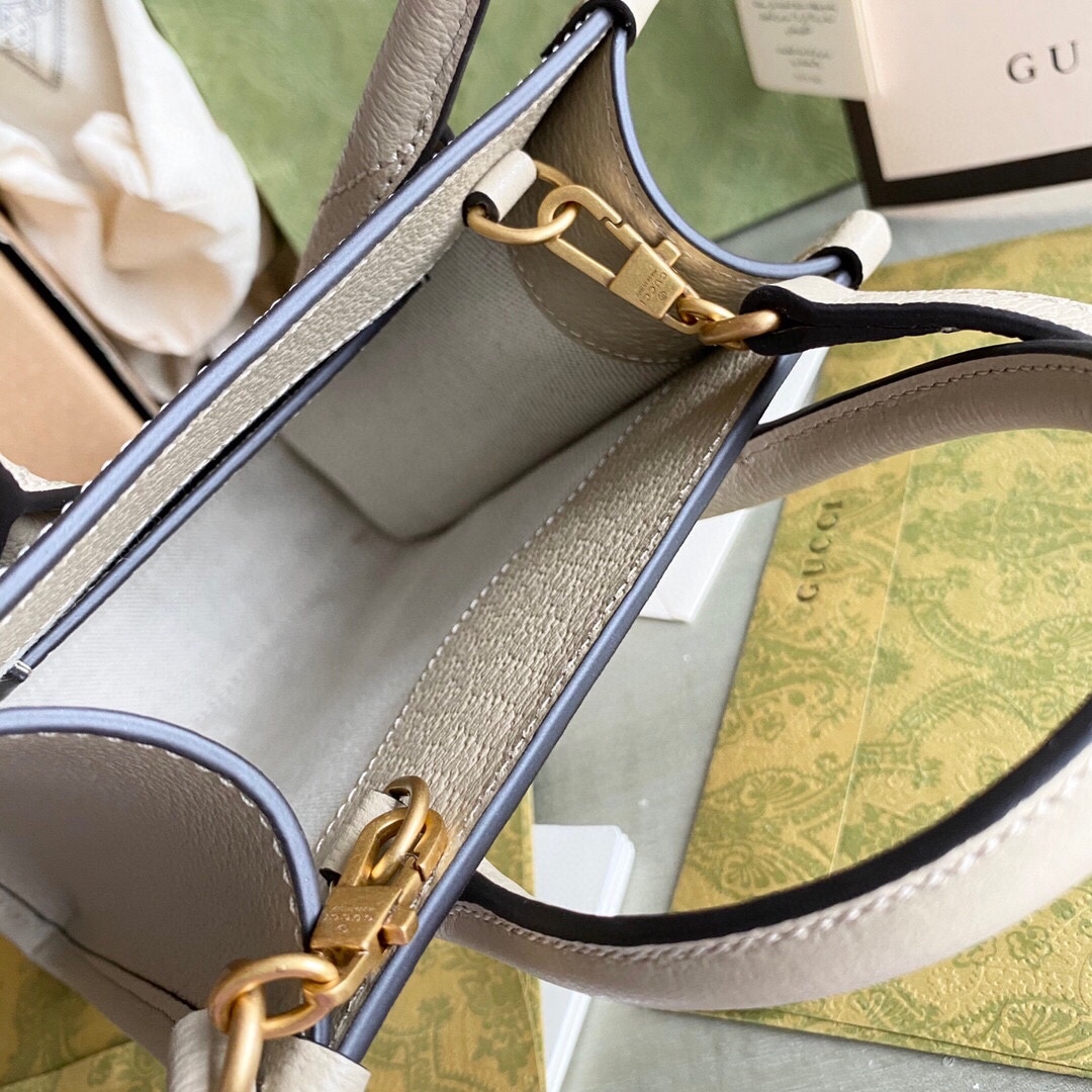 GG MINI TOTE BAG WITH INTERLOCKING G SUPREME CANVAS 671623 UULBT 9683