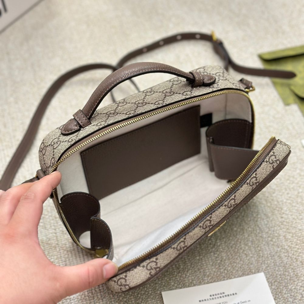 GG OPHIDIA SHOULDER BAG BROWN 25CM