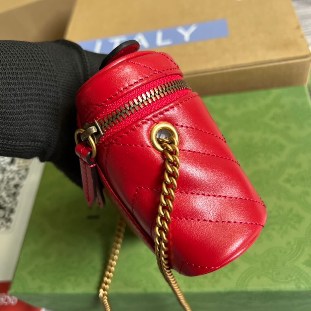 GC 699515 Mini bucket bag 16cm Milk red