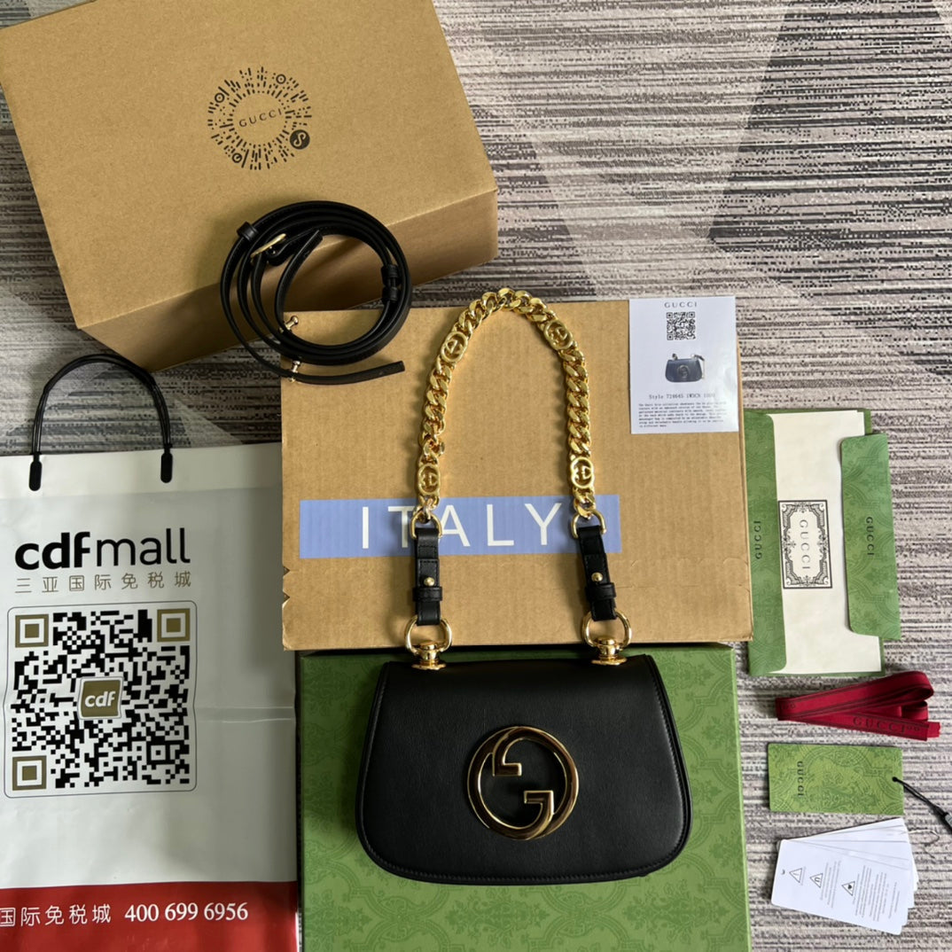 GC 724645 subaxillary bag 21cm black Leather