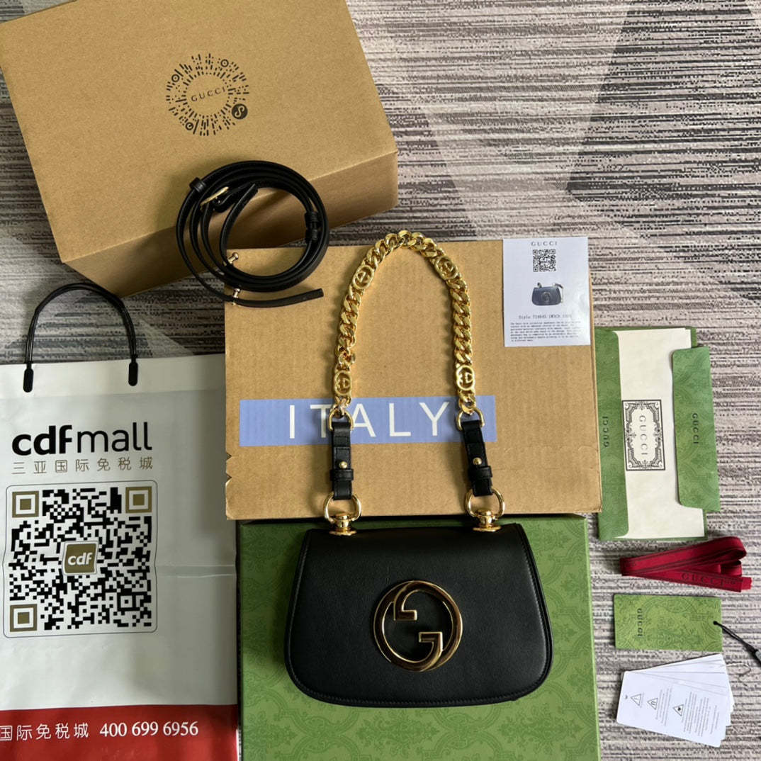 GC 724645 subaxillary bag 21cm black Leather