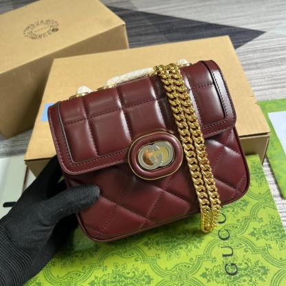 GC 741457 Deco Small size shoulder bag 18cm crimson