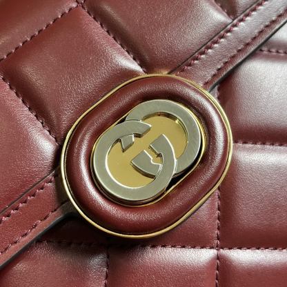 GC 741457 Deco Small size shoulder bag 18cm crimson