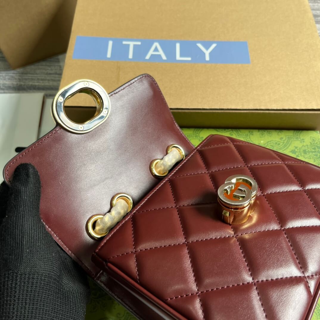 GC 741457 Deco Small size shoulder bag 18cm crimson