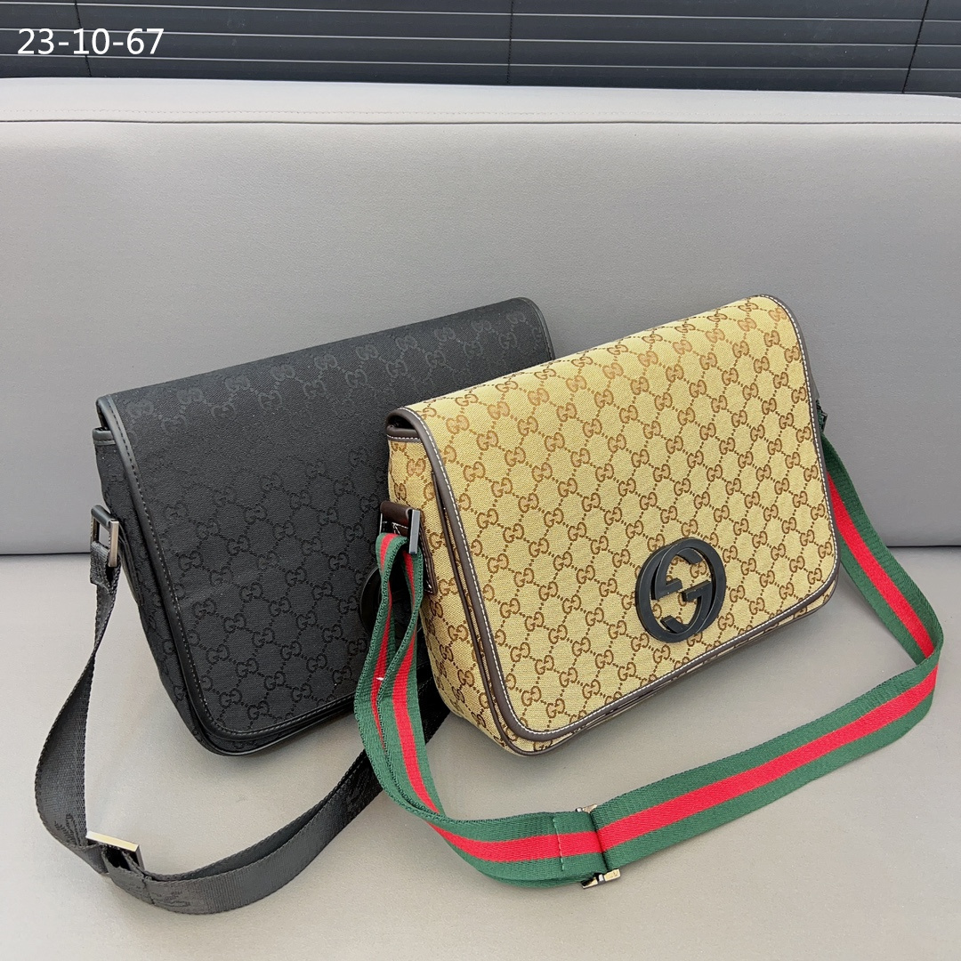 GG SUPREME INTERLOCKING G MESSENGER BAG BEIGE 32CM