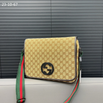 GG SUPREME INTERLOCKING G MESSENGER BAG BEIGE 32CM