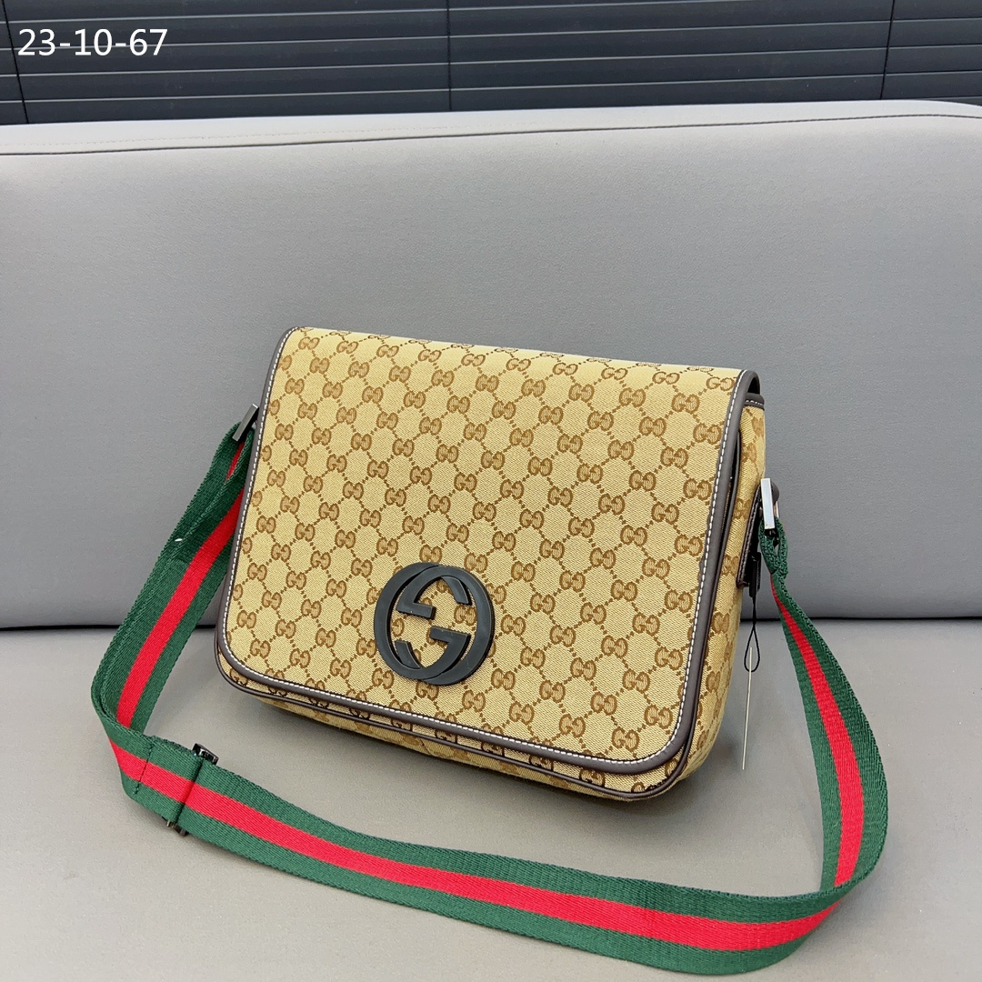 GG SUPREME INTERLOCKING G MESSENGER BAG BEIGE 32CM