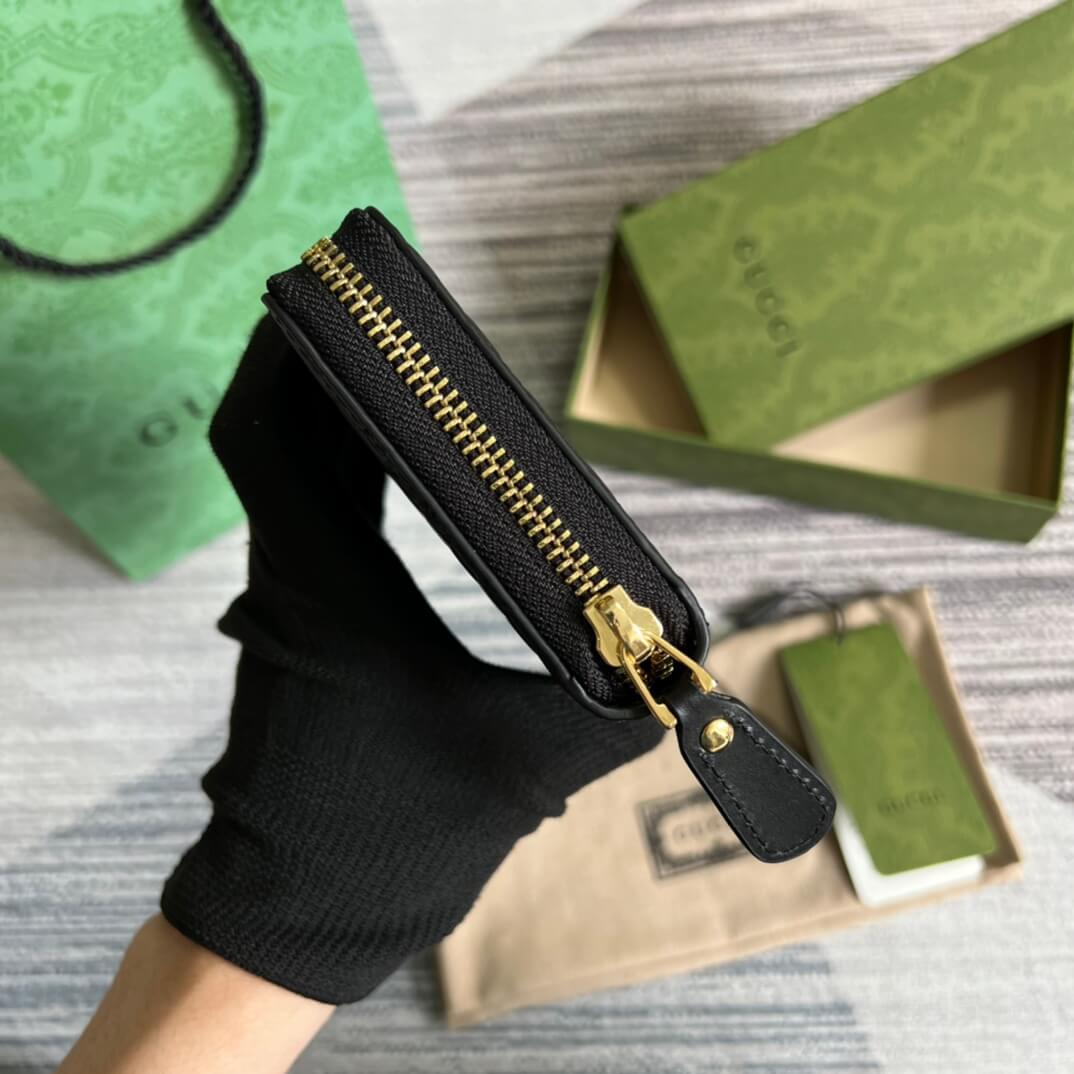 GG 449391 Marmont black 19cm Small G embossed cowhide