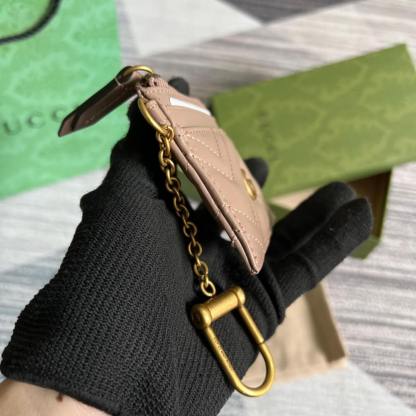GG 627064 Marmont wallet 10cm Milk tea color Canvas