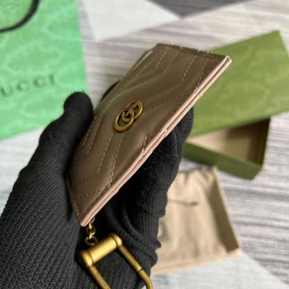 GG 627064 Marmont wallet 10cm Milk tea color Canvas