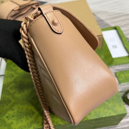 GG 739681 Marmont shoulder bag 18cm rose beige Leather