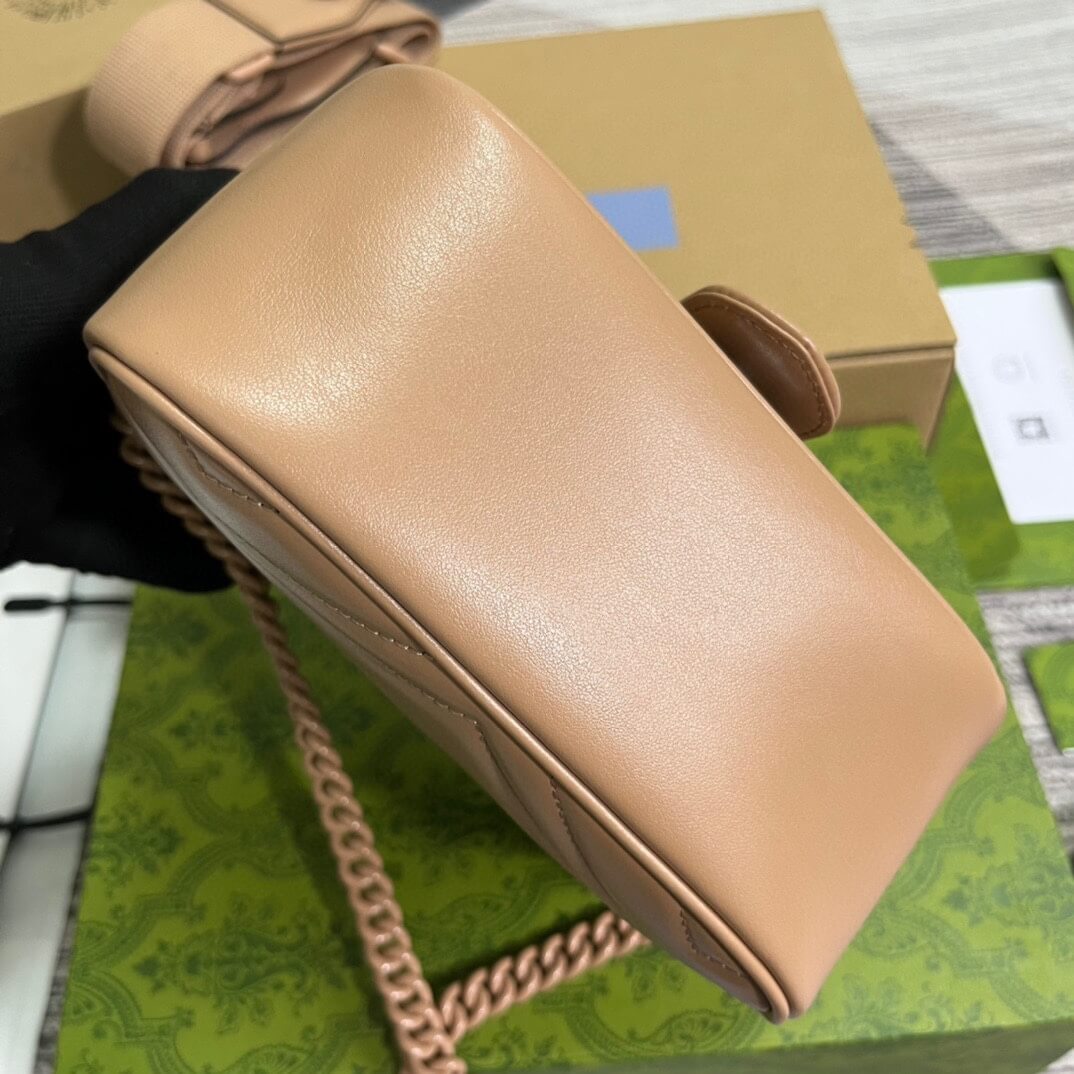 GG 739681 Marmont shoulder bag 18cm rose beige Leather