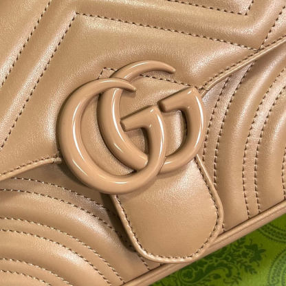 GG 739681 Marmont shoulder bag 18cm rose beige Leather