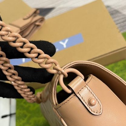 GG 739681 Marmont shoulder bag 18cm rose beige Leather