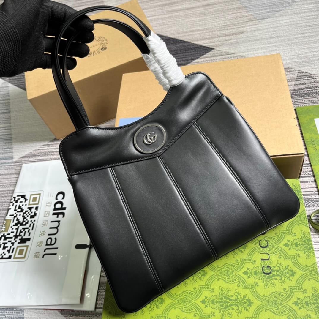GG 745918 totes Handbag 28cm Black/Genuine Leather