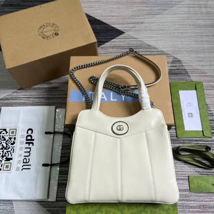 GG 745918 totes Handbag 28cm white/Genuine Leather