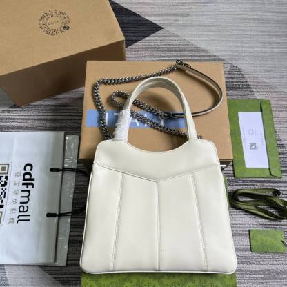 GG 745918 totes Handbag 28cm white/Genuine Leather
