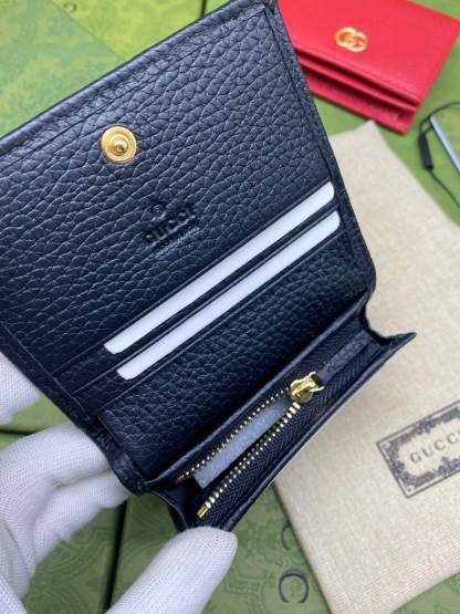 GC 456126 GG Pure cowhide wallet black short design