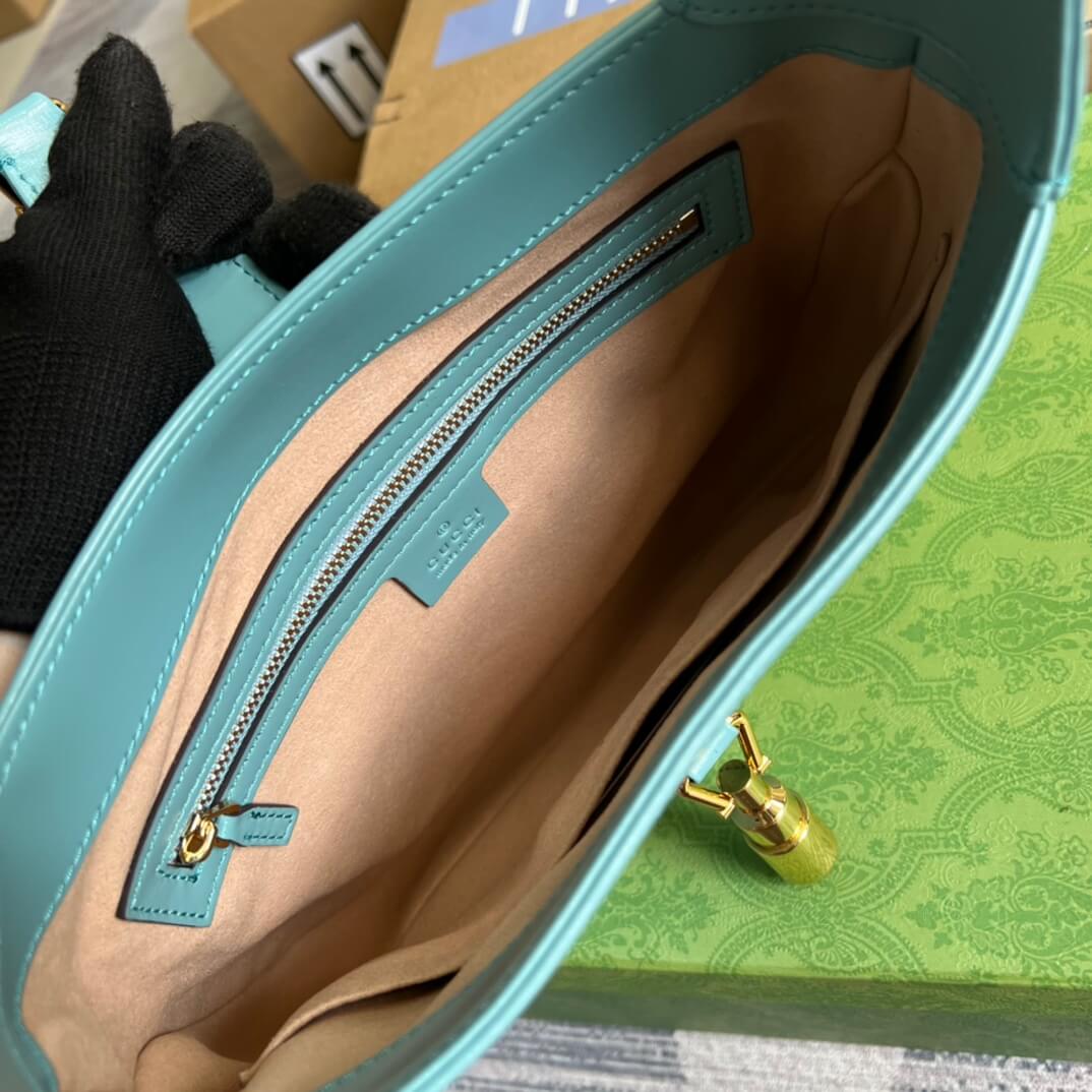 GG636709 subaxillary bag 28cm blue cowhide
