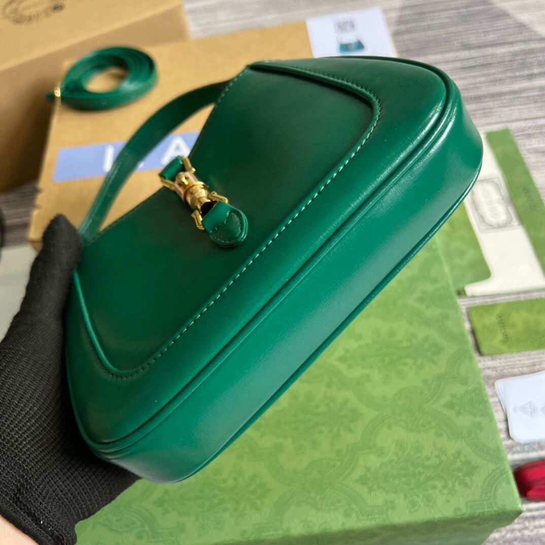 GG637091 Handbag subaxillary bag 19cm green cowhide