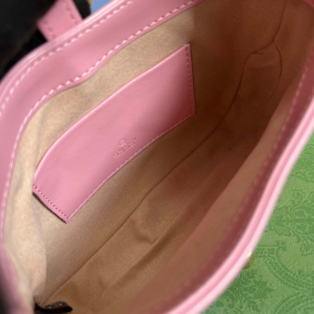 GG637091 Handbag subaxillary bag 19cm pink cowhide