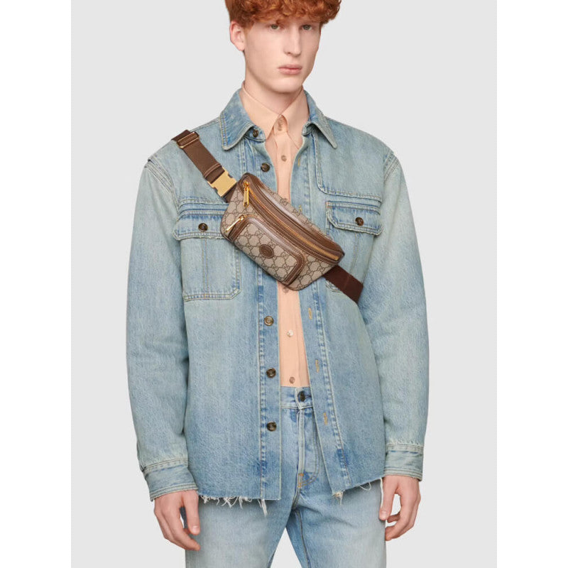 Belt Bag with Interlocking G in Brown GG Supreme 682933