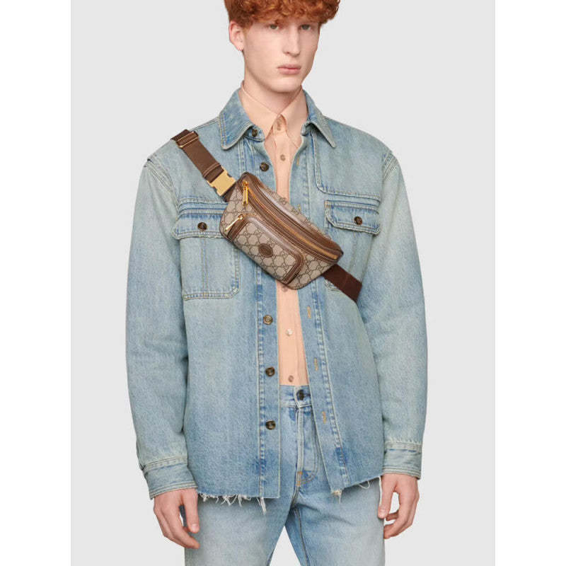 Belt Bag with Interlocking G in Brown GG Supreme 682933