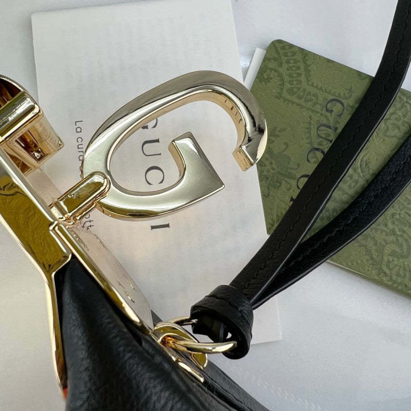 Black Leather Attache large Shoulder Bag 699409