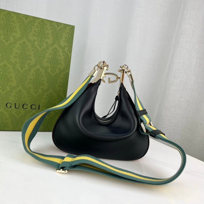 Black Leather Attache large Shoulder Bag 699409