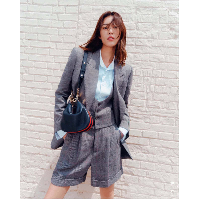 Black Leather Attache large Shoulder Bag 699409