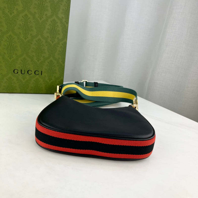 Black Leather Attache large Shoulder Bag 699409