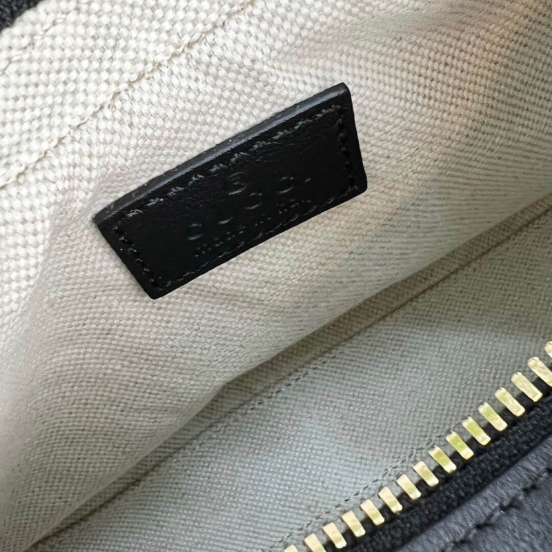 Black Leather Attache large Shoulder Bag 699409