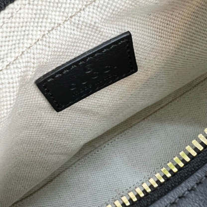 Black Leather Attache large Shoulder Bag 699409