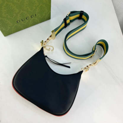 Black Leather Attache large Shoulder Bag 699409