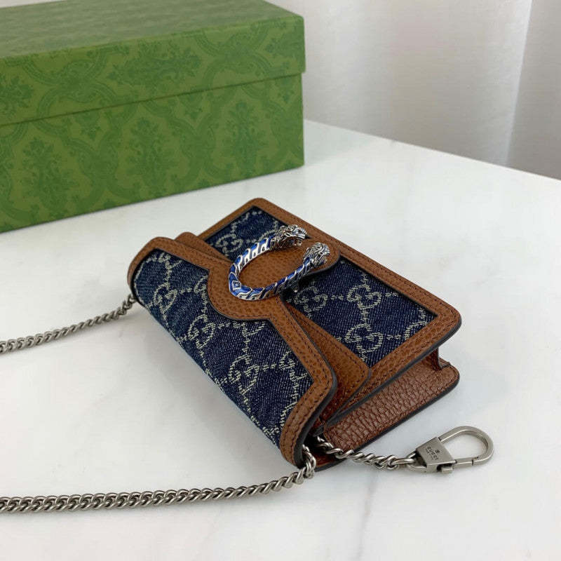 Dionysus Super Mini Bag 476432 in Denim