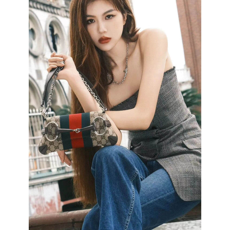GG Horsebit Chain large Shoulder Bag 764339