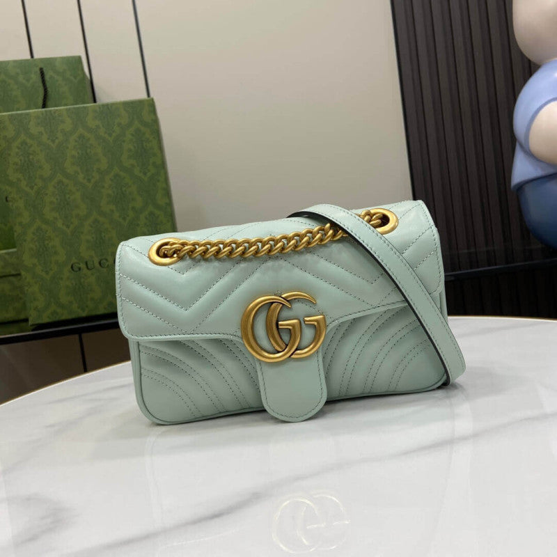 GG Marmont Matelasse Mini Bag 446744 Pale Green