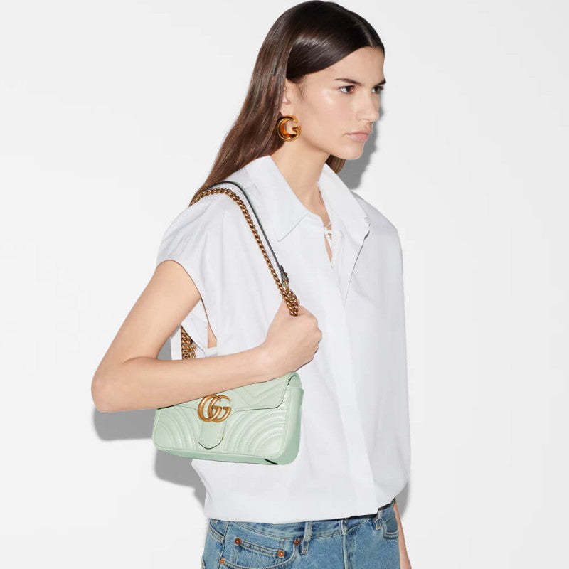 GG Marmont Matelasse Mini Bag 446744 Pale Green