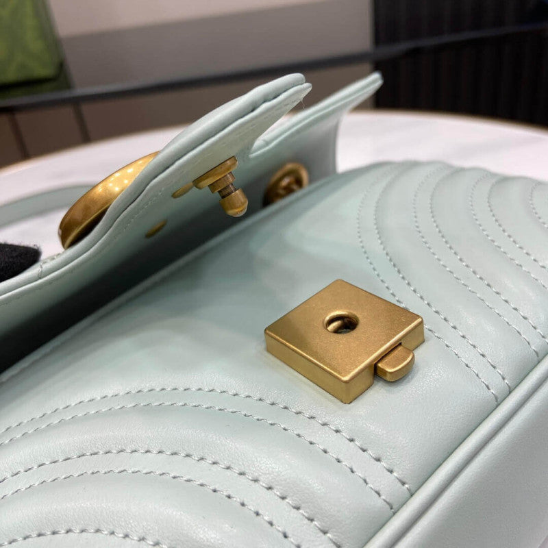 GG Marmont Matelasse Mini Bag 446744 Pale Green