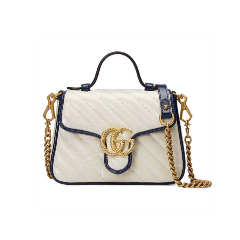 GG Marmont Mini Top Handle Bag 583571 White