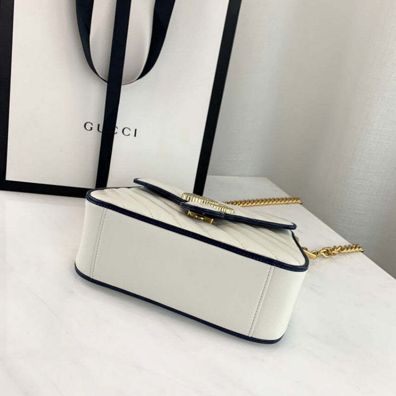GG Marmont Mini Top Handle Bag 583571 White