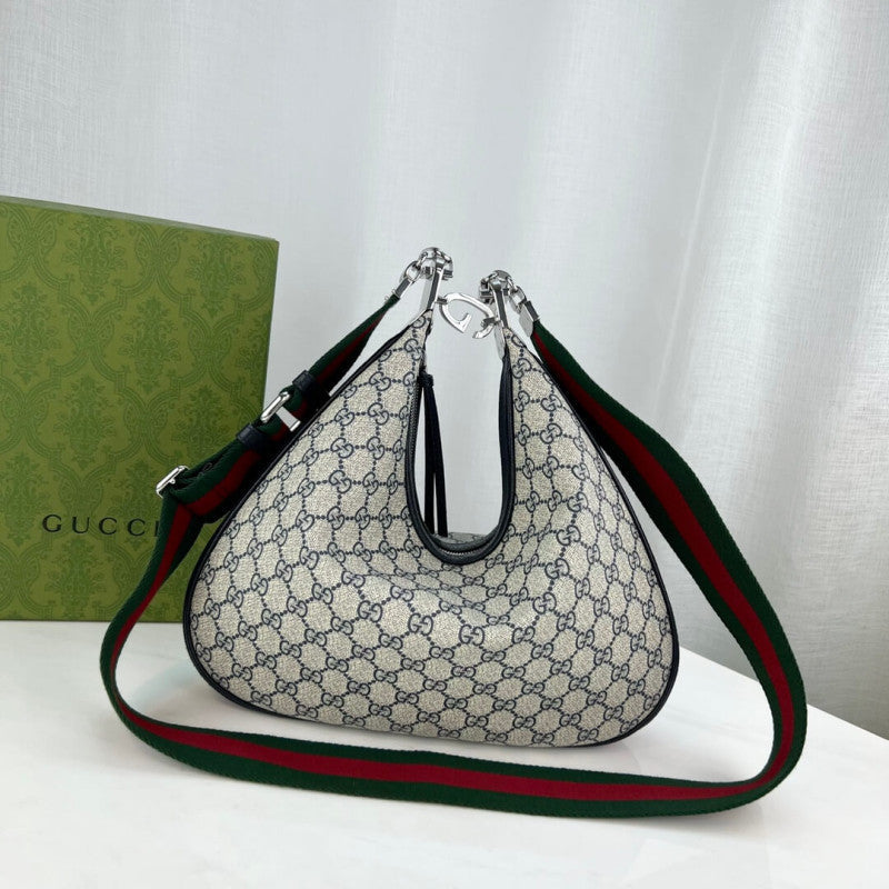 GG Supreme Attache Medium Shoulder Bag 702823 Blue