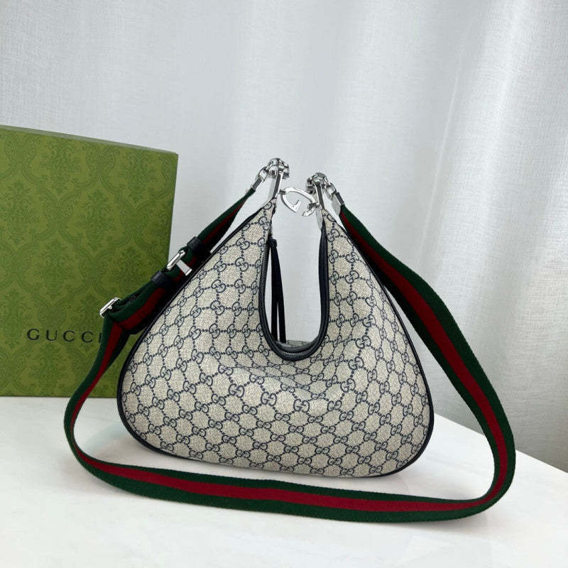 GG Supreme Attache Medium Shoulder Bag 702823 Blue