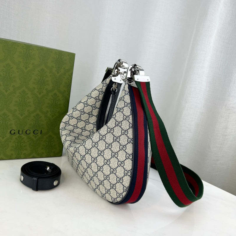 GG Supreme Attache Medium Shoulder Bag 702823 Blue