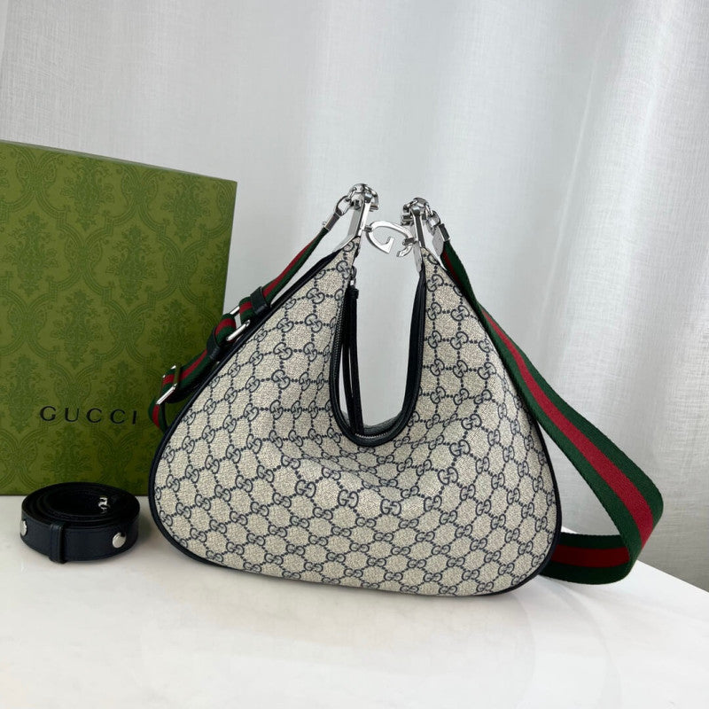 GG Supreme Attache Medium Shoulder Bag 702823 Blue