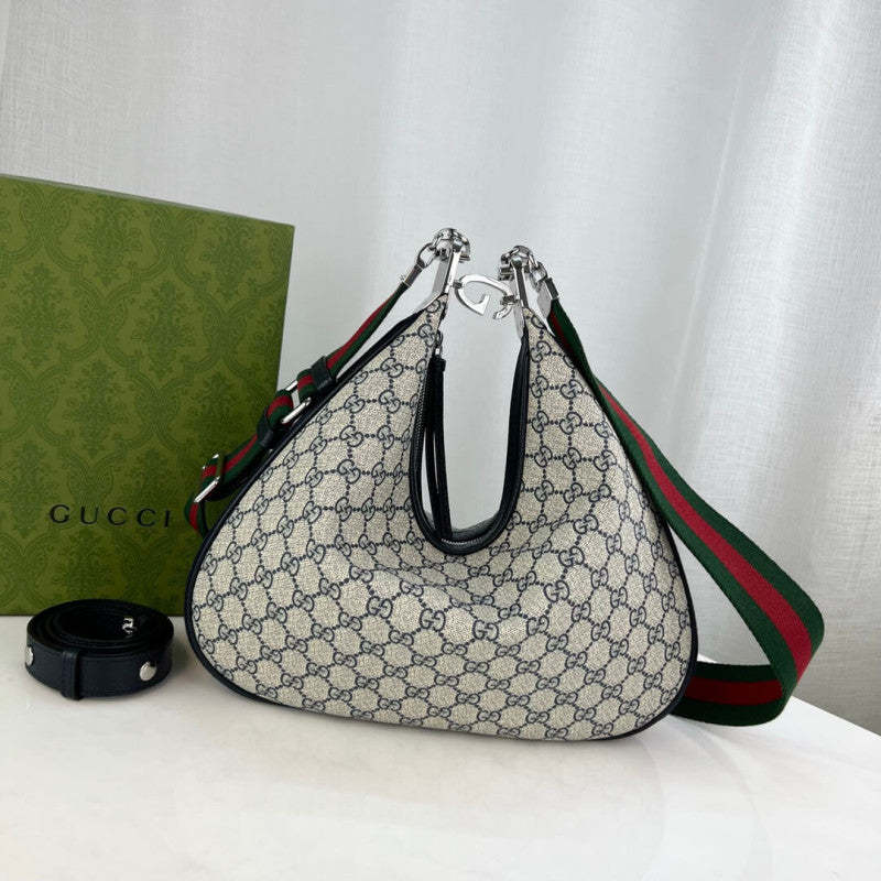 GG Supreme Attache Medium Shoulder Bag 702823 Blue