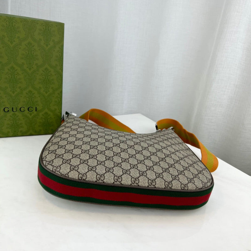 GG Supreme Attache Medium Shoulder Bag 702823 Coffee