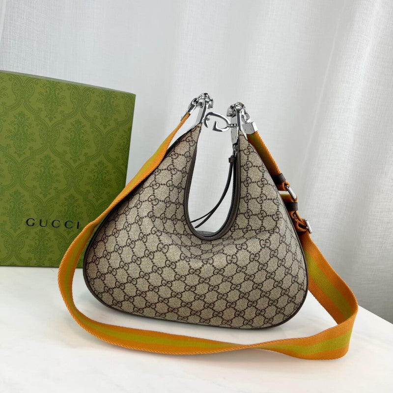 GG Supreme Attache Medium Shoulder Bag 702823 Coffee