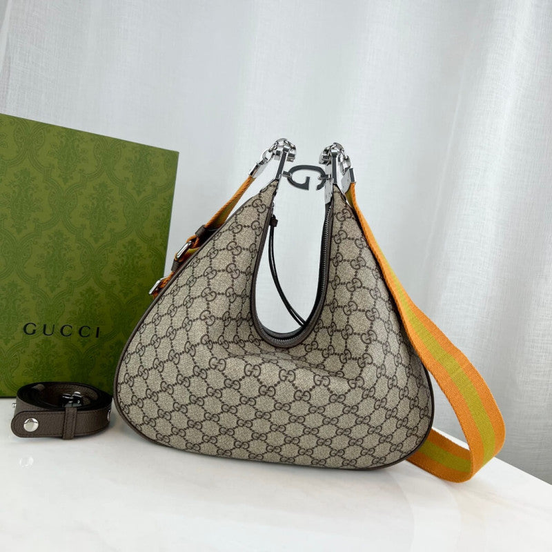 GG Supreme Attache Medium Shoulder Bag 702823 Coffee