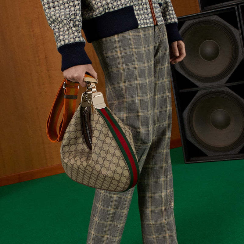 GG Supreme Attache Medium Shoulder Bag 702823 Coffee